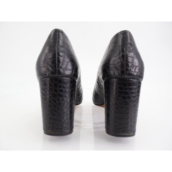 Cole Haan Women's Karena Pump Size 7 Block Heel Black Croc Leather Shoe - Picture 5 of 11